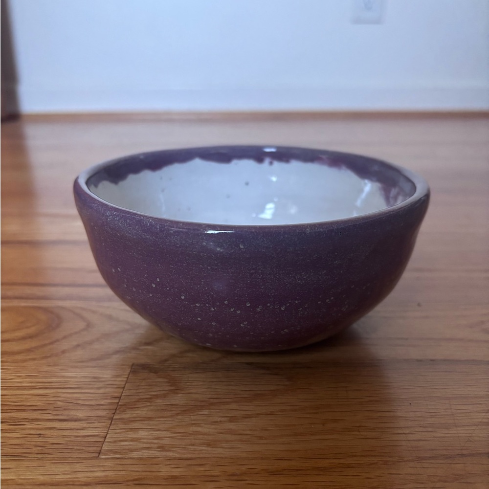 6” handmade Purple Ceramic Bowl
